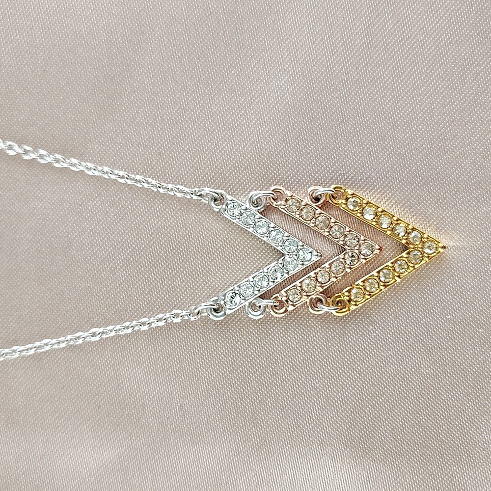 TC 3 Tone Necklace Measures 19 Inches.